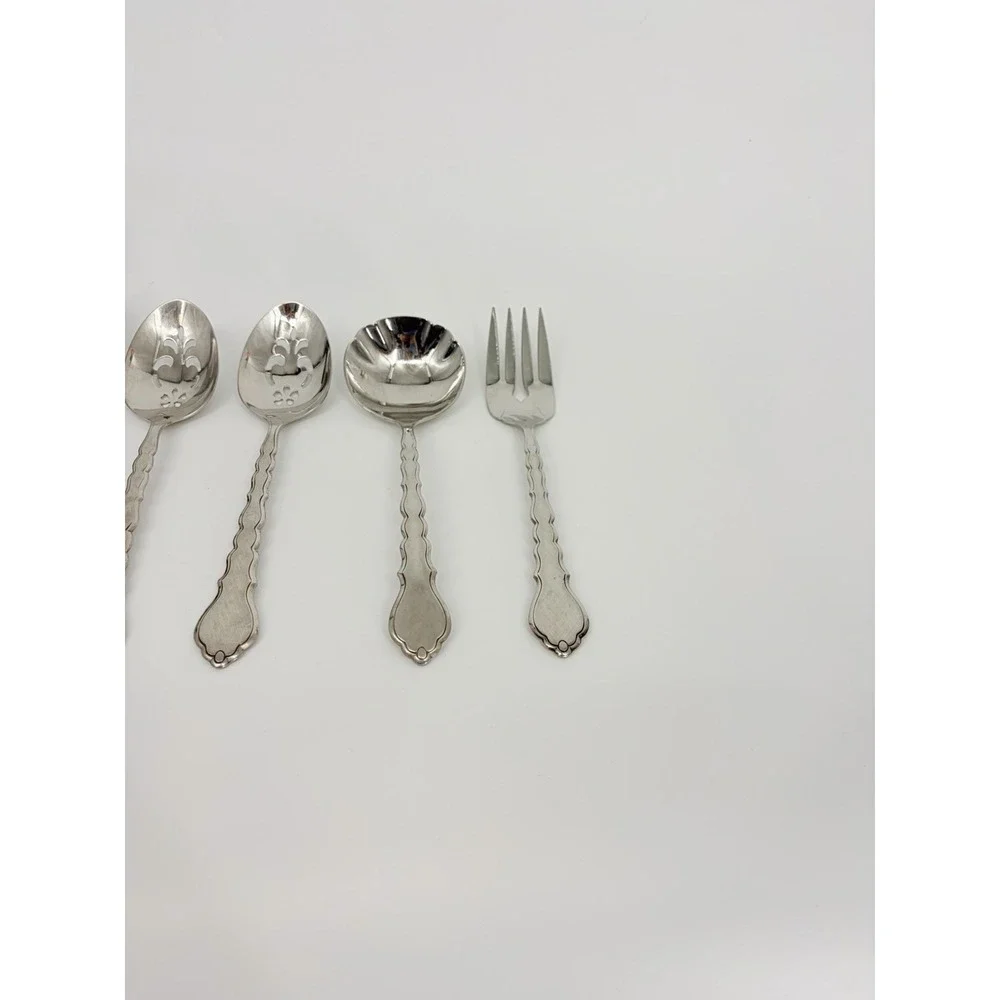 Oneida Community Cello Serving Pieces Slotted Spoons Meat Fork Ladle Pie Server